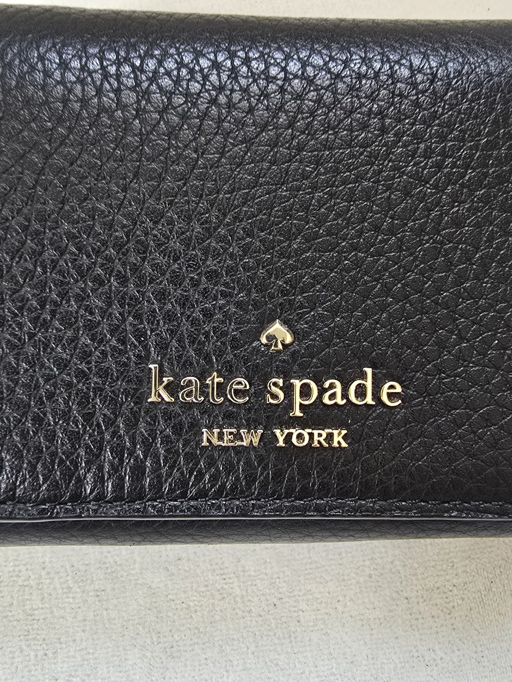 Kate Spade New York Black Leather Wallet with Gold Logo